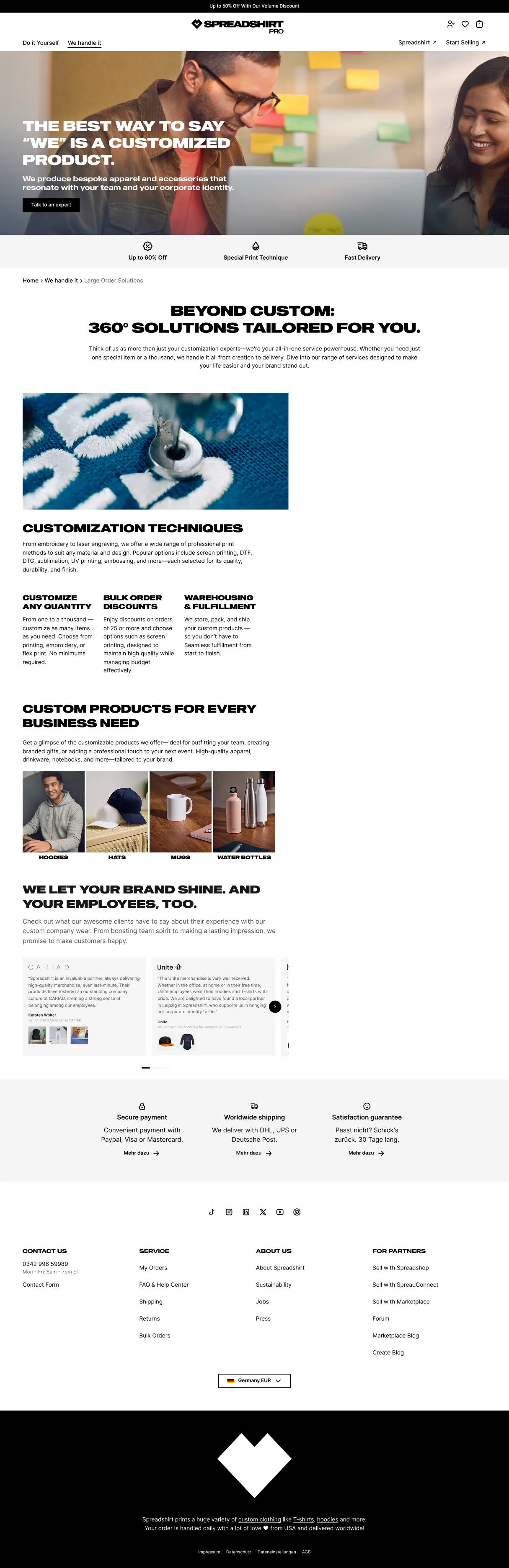 The redesigned Business Solution page, leading with a clear offer summary