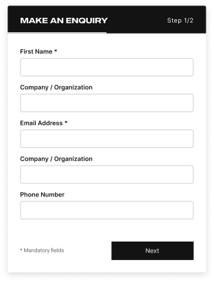 Make an enquiry contact form, pinned so it stays visible while the page scrolls