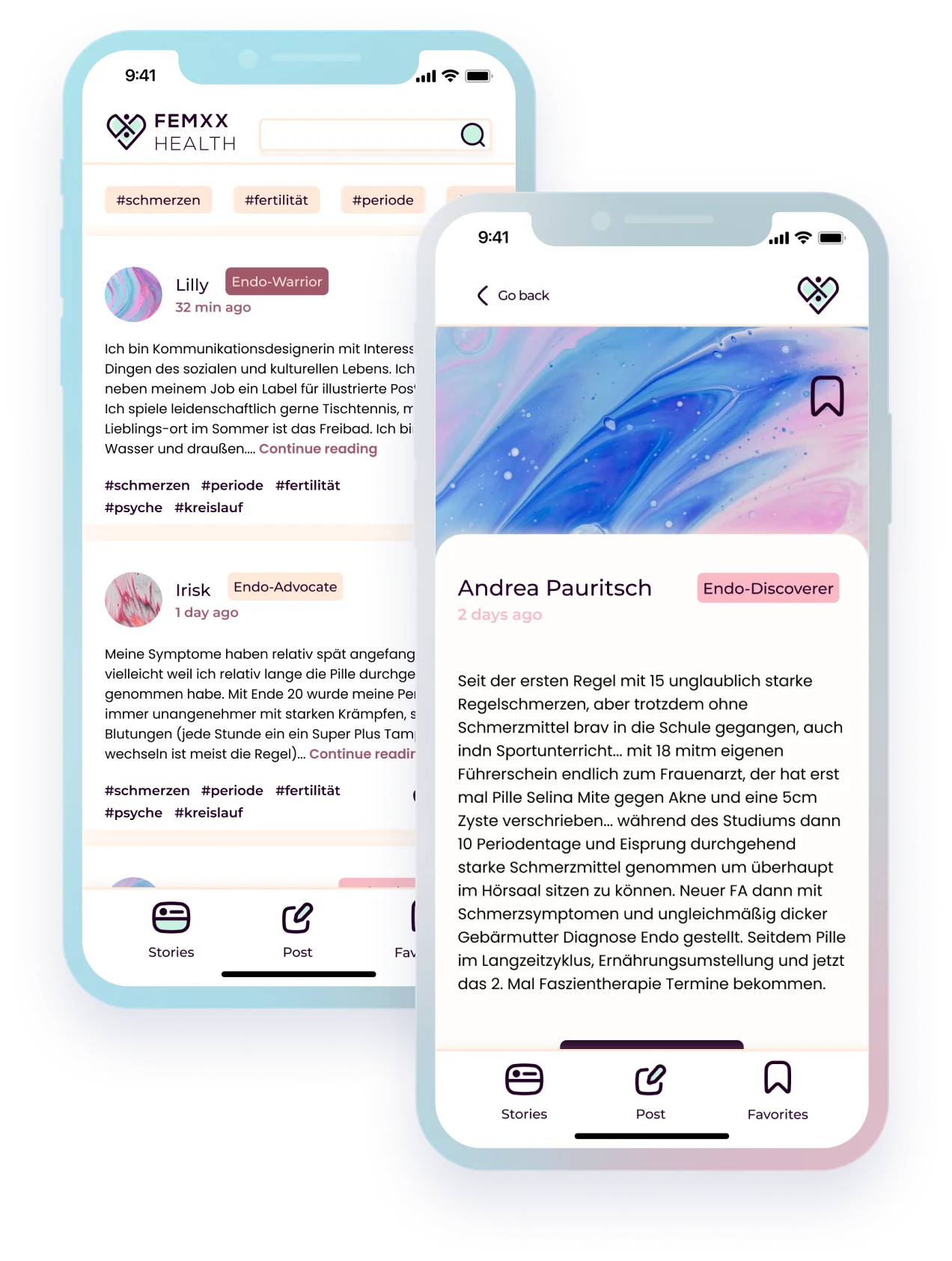 FemXX Beta App mockup